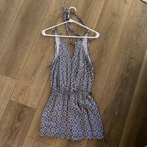 Blue and white romper size S